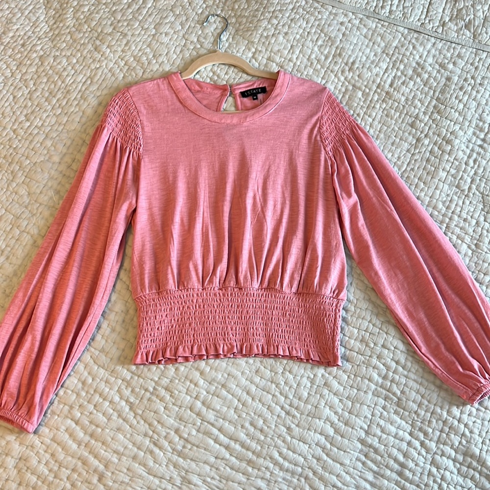1. State Pink Smocked Top